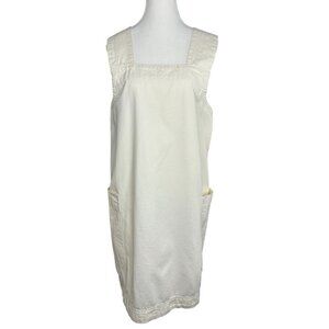 Everlane‎ Women's Bone The Cross Back Canvas Apron Mini Dress L/C40